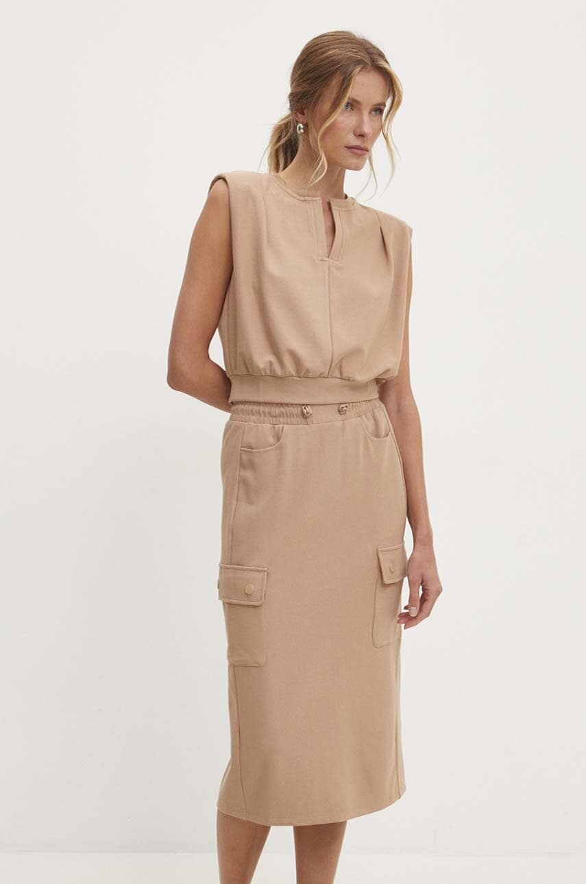 Answear Lab compleu femei, culoarea bej