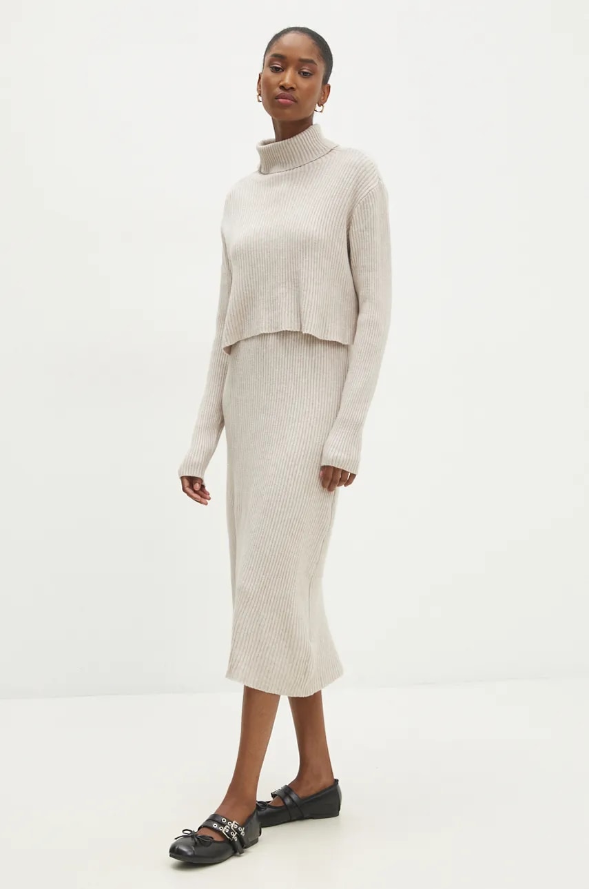 Answear Lab compleu femei, culoarea bej