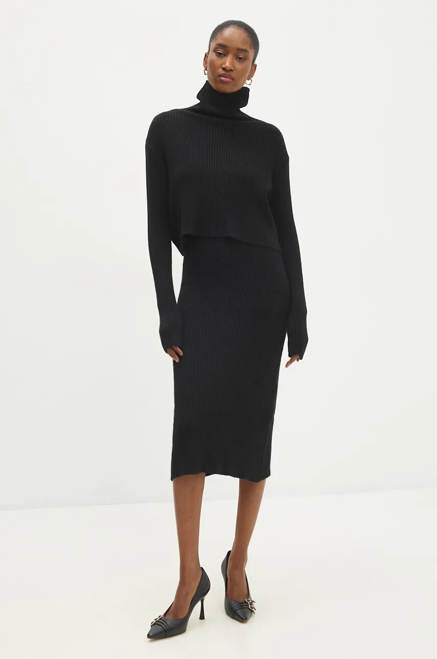 Answear Lab compleu femei, culoarea negru