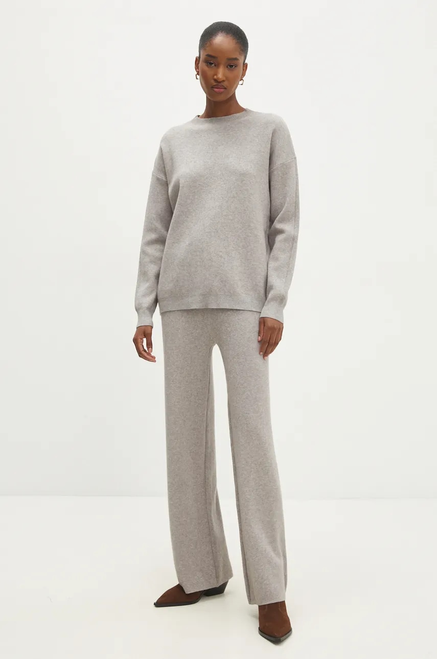 Answear Lab bluză și pantaloni culoarea gri Answear Lab bluză și pantaloni culoarea gri - Treninguri.eu