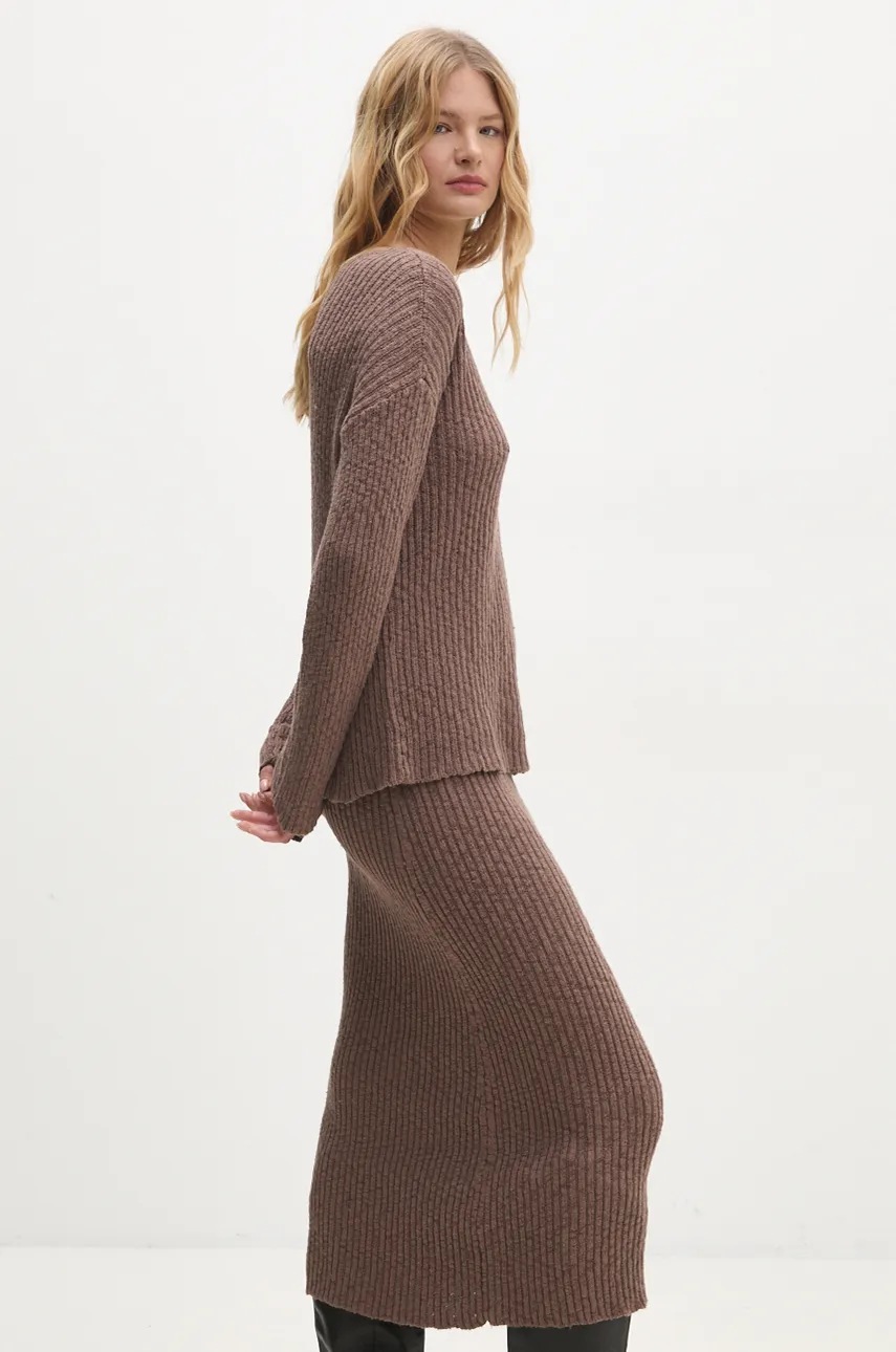 Answear Lab compleu femei, culoarea maro