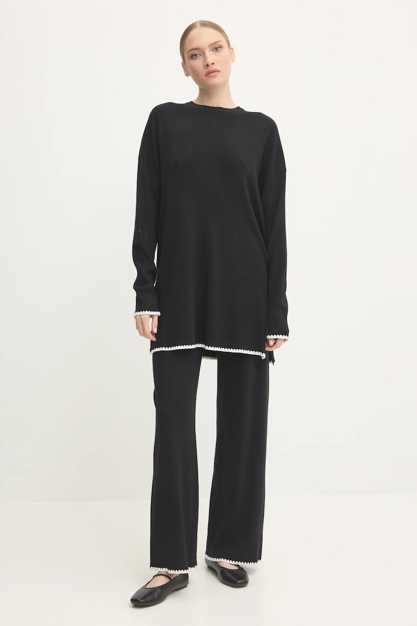 Answear Lab compleu femei, culoarea negru