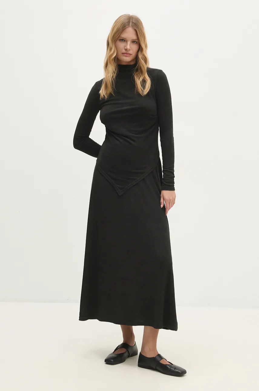 Answear Lab compleu pulover si fustă culoarea negru