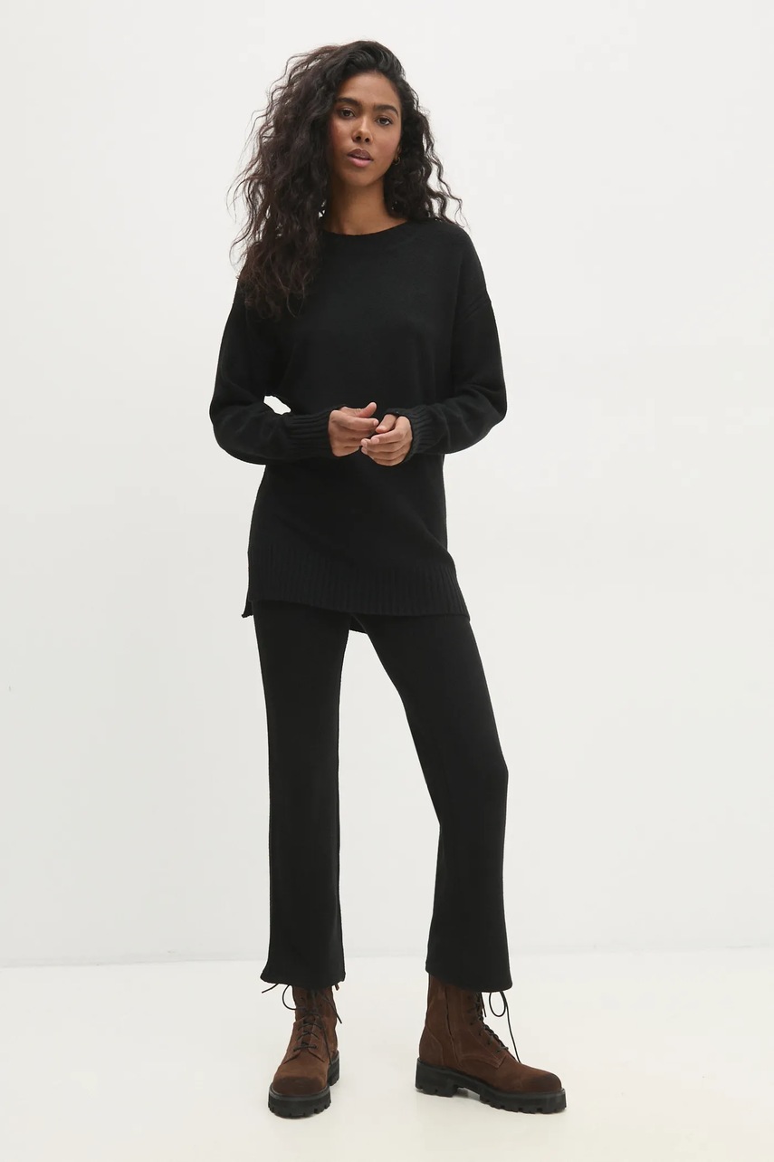 Answear Lab compleu din amestec de casmir culoarea negru