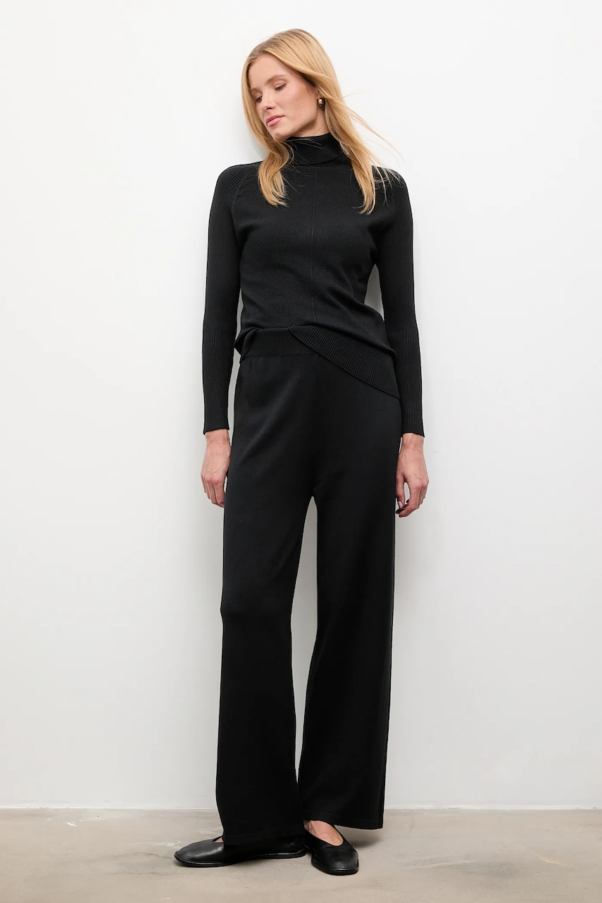Answear Lab compleu din amestec de casmir culoarea negru