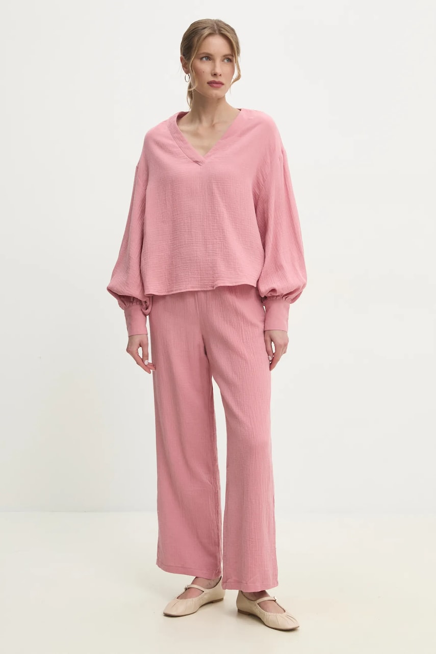Answear Lab set din bumbac femei, culoarea roz