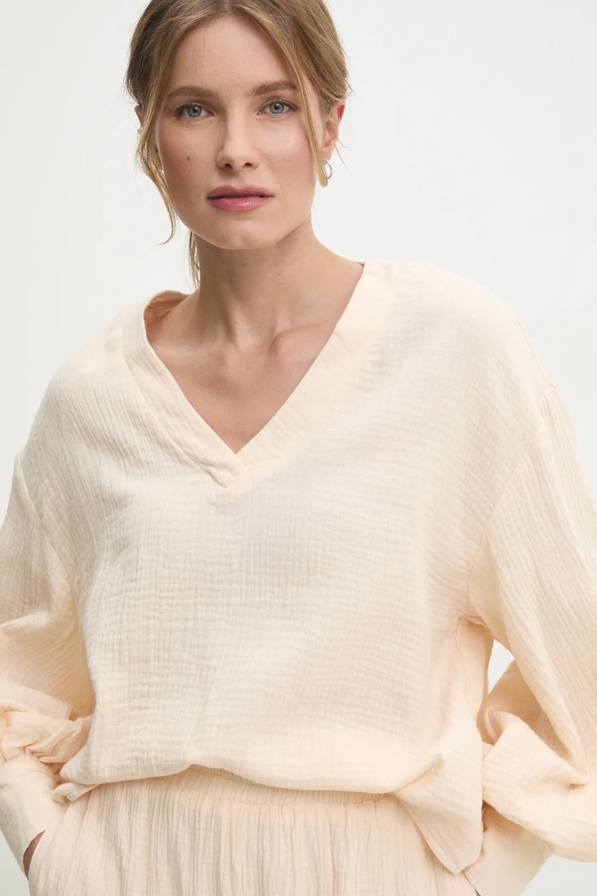 Σετ βαμβακερό Answear.LAB γυναικεία, χρώμα: μπεζ φωτογραφία