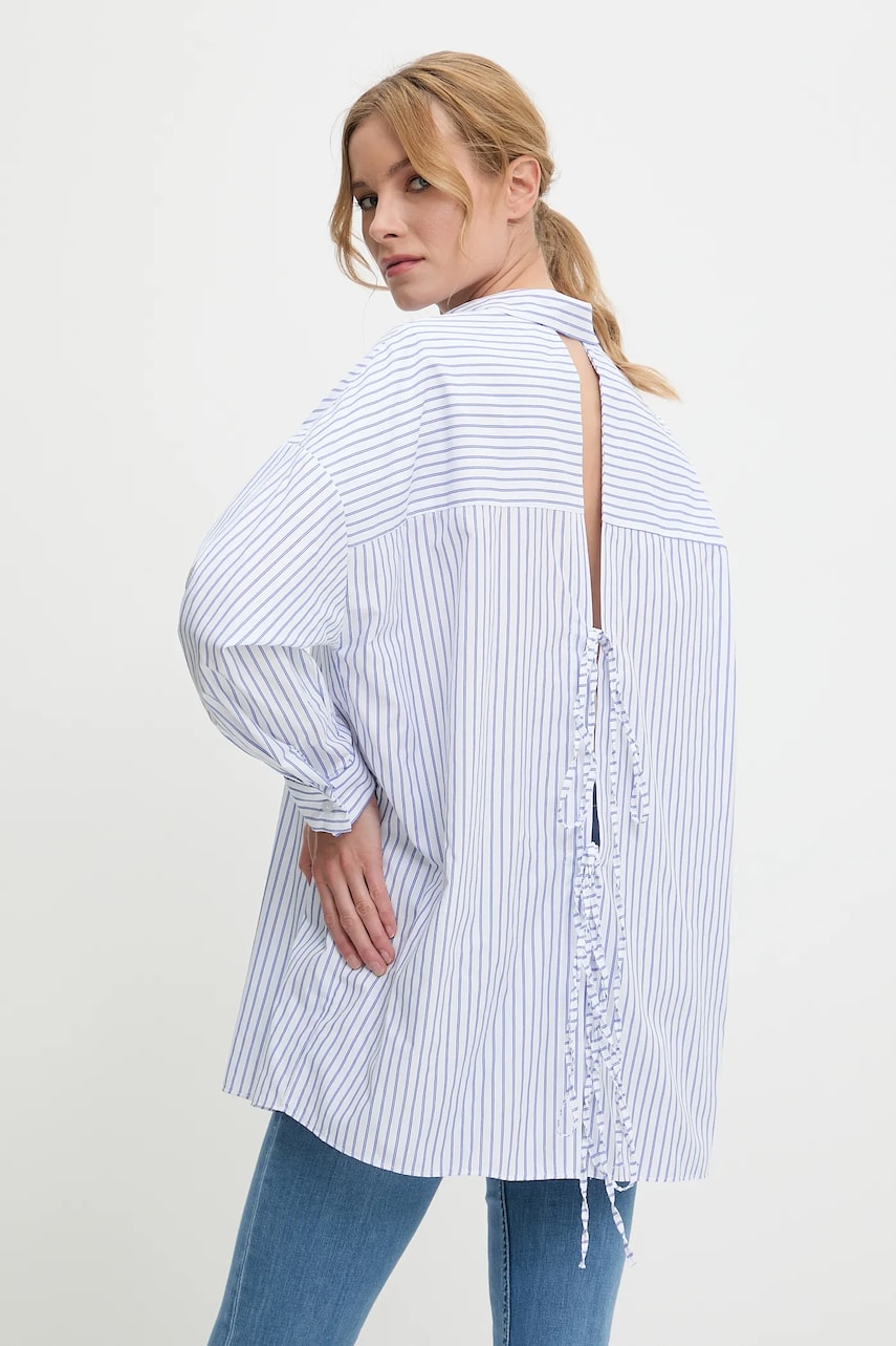 Answear Lab camasa din bumbac culoarea albastru marin, cu guler clasic, relaxed Answear Lab camasa din bumbac culoarea albastru marin, cu guler clasic, relaxed
