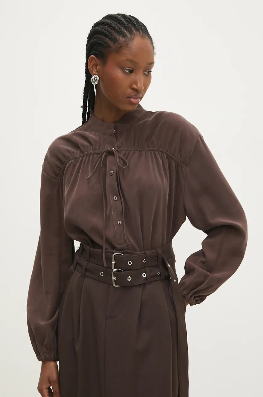 Answear Lab bluza femei, culoarea maro
