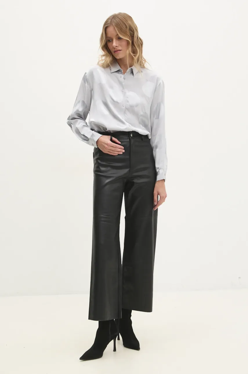 Рубашка Answear.LAB женская цвет серый relaxed классический воротник Рубашка Answear.LAB женская цвет серый relaxed классический воротник