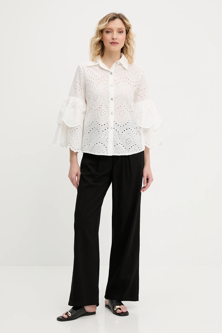 Хлопковая рубашка Answear.LAB цвет белый regular классический воротник