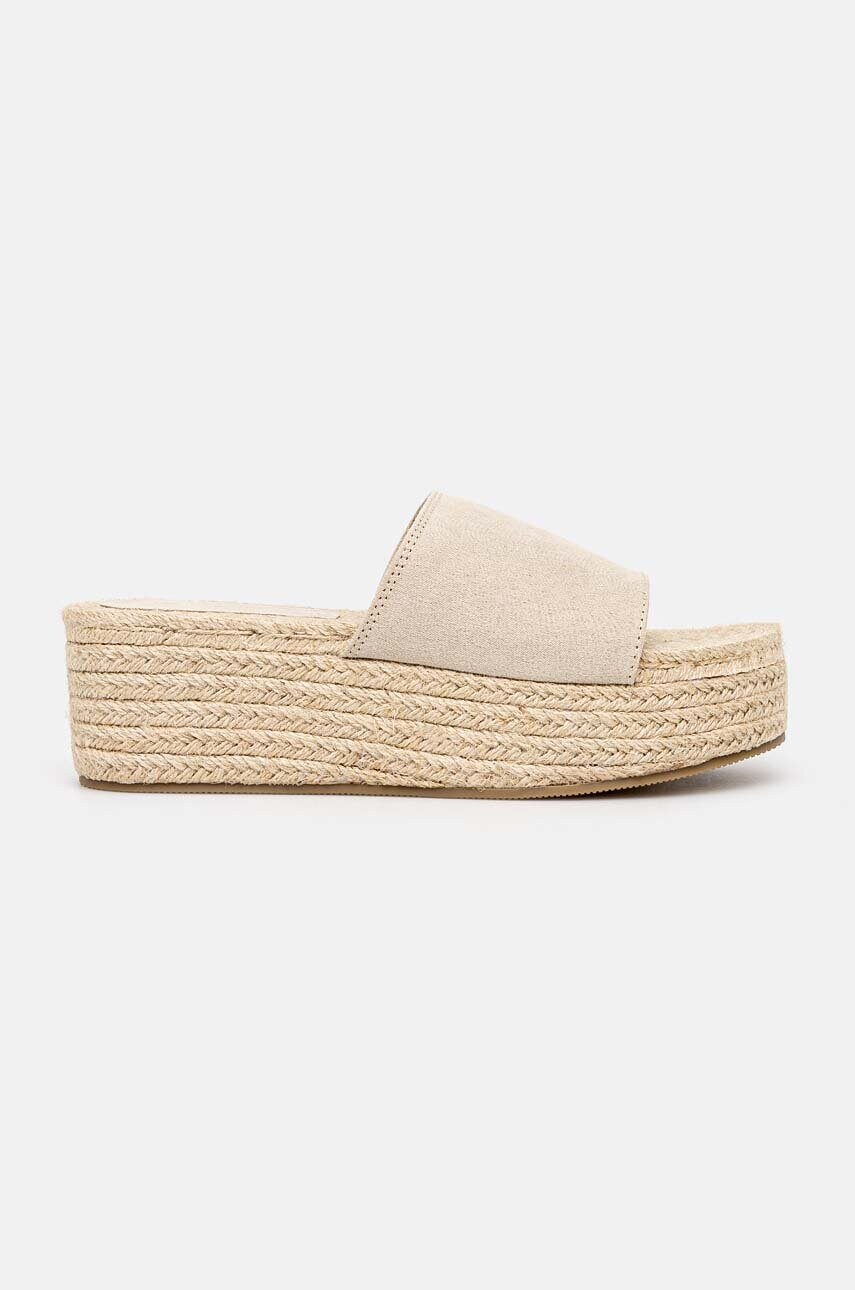 Answear Lab papuci femei, culoarea bej, cu platforma