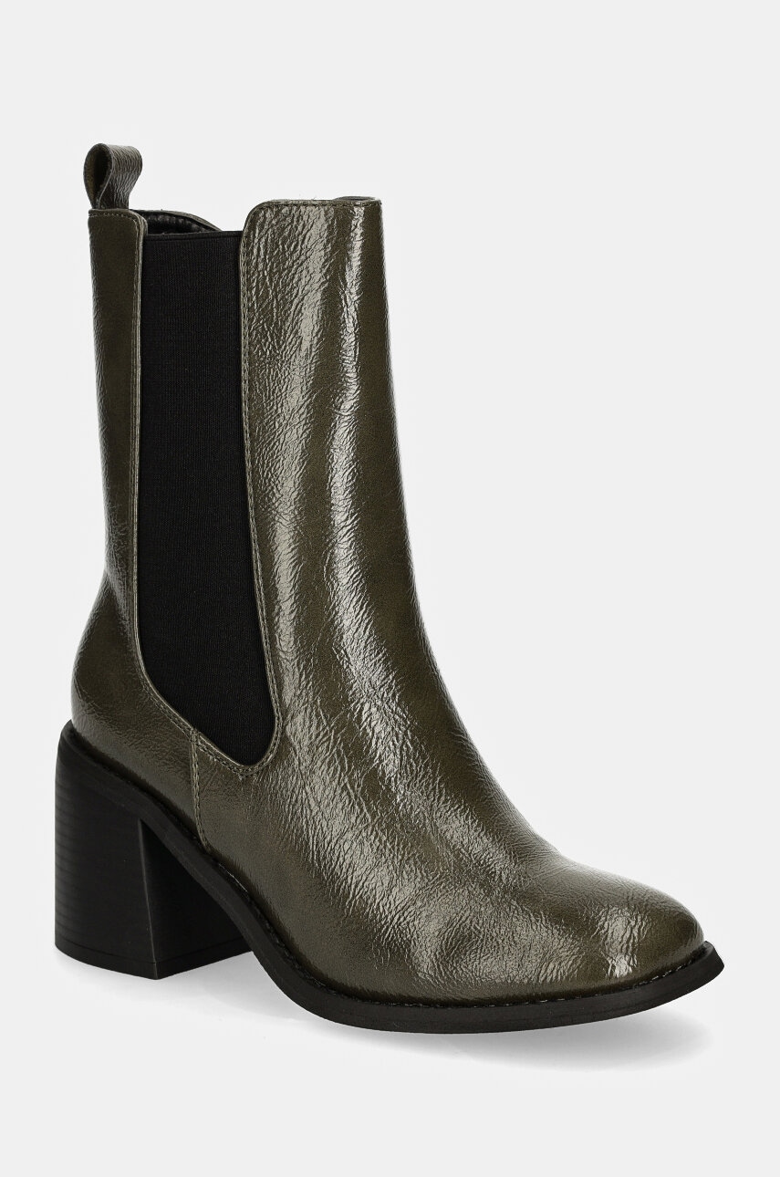 Answear Lab cizme femei, culoarea verde, cu toc drept