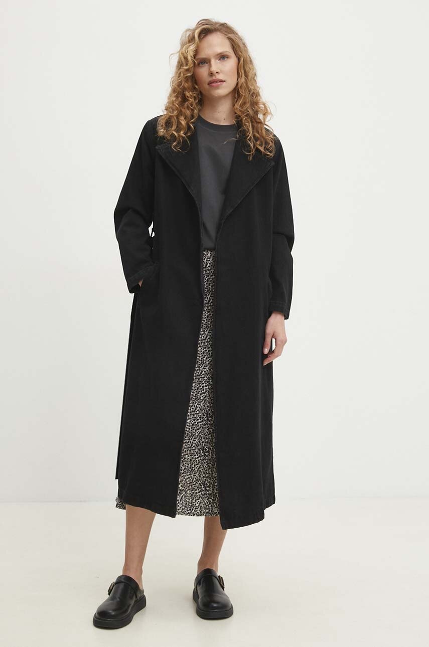 Answear Lab palton jeans femei, culoarea negru, de tranzitie Answear Lab palton jeans femei, culoarea negru, de tranzitie