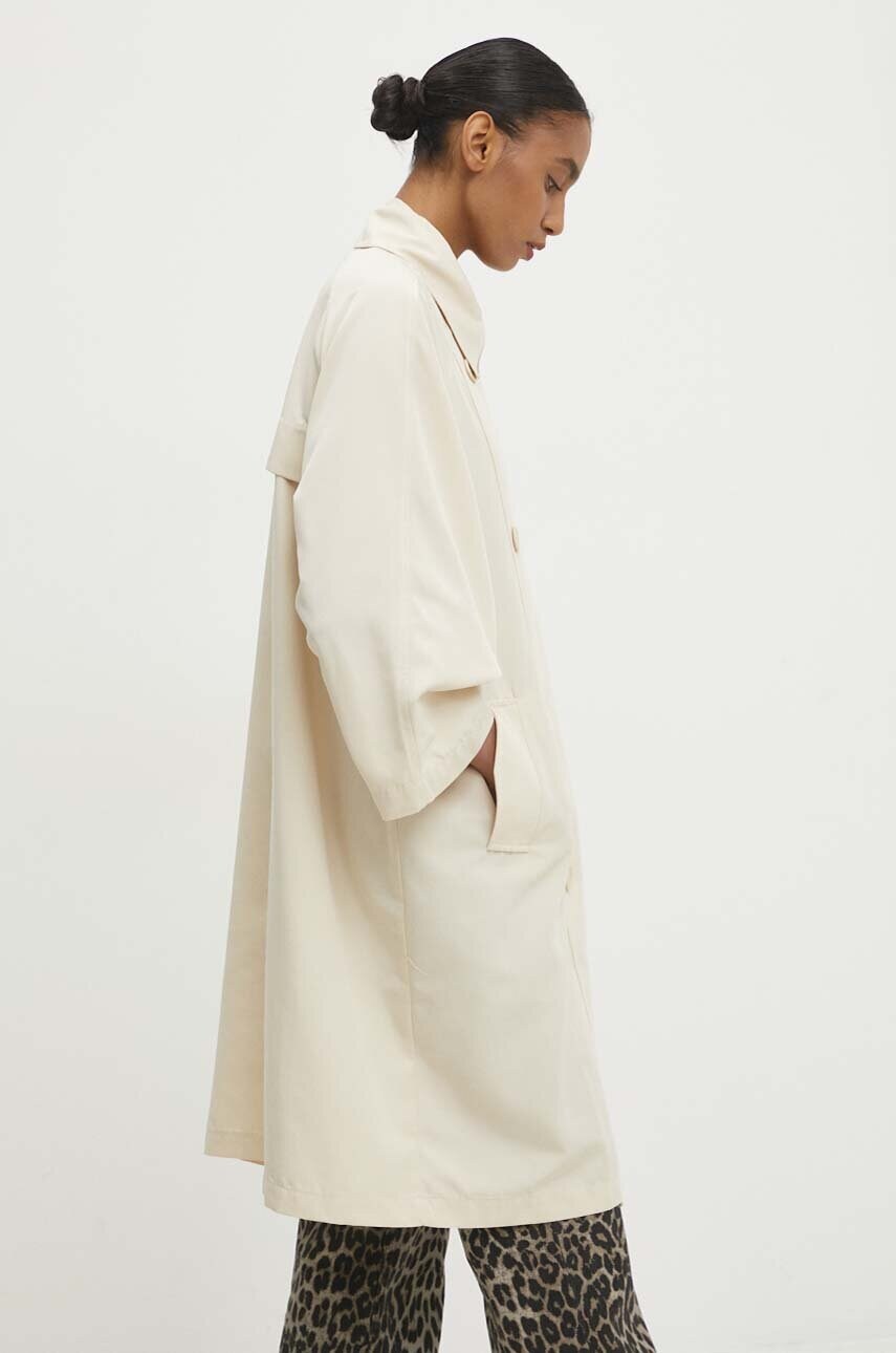 Answear Lab trenci femei, culoarea bej, de tranzitie, oversize