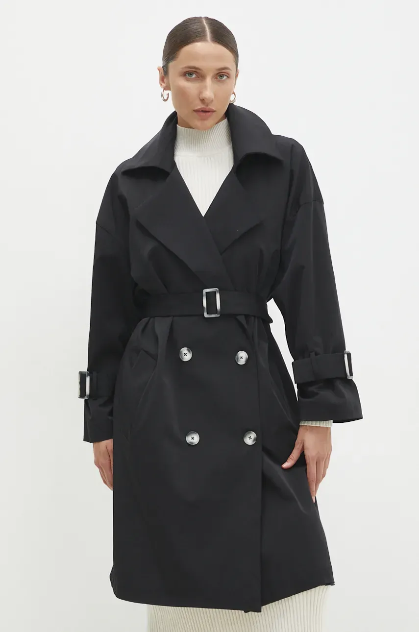Тренч Answear.LAB женский цвет чёрный переходной oversize Тренч Answear.LAB женский цвет чёрный переходной oversize