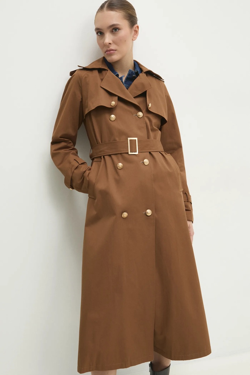 Answear Lab trenci femei, culoarea maro, de tranzitie