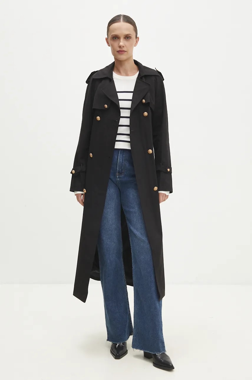 Answear Lab trenci femei, culoarea negru, de tranzitie Answear Lab trenci femei, culoarea negru, de tranzitie