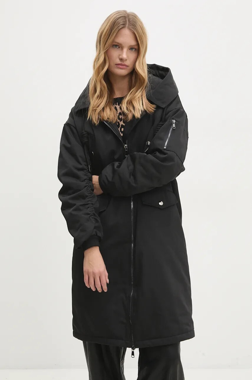 Answear Lab geaca femei, culoarea negru, de tranzitie