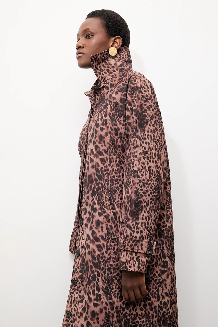 Answear Lab palton femei, culoarea maro, de tranzitie