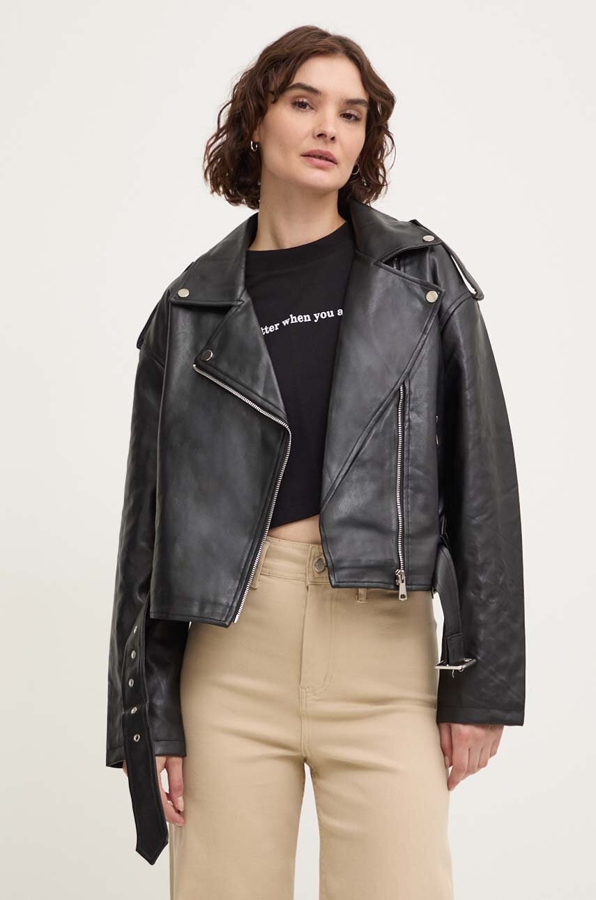 Answear Lab geaca ramones femei, culoarea negru, de tranzitie Answear Lab geaca ramones femei, culoarea negru, de tranzitie