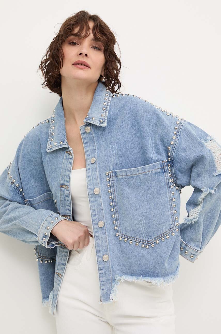 Answear Lab geaca jeans femei, de tranzitie, oversize