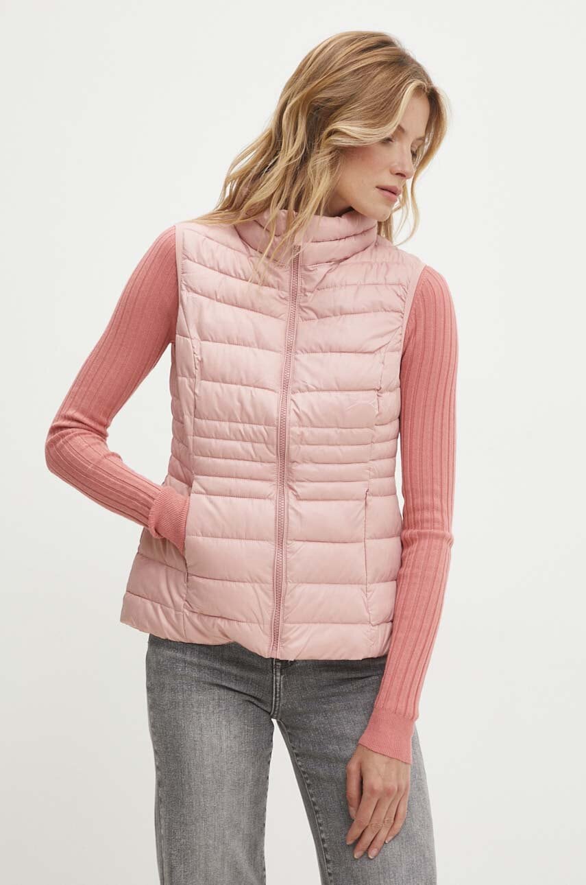 Answear Lab vesta femei, culoarea roz, de tranzitie Answear Lab vesta femei, culoarea roz, de tranzitie