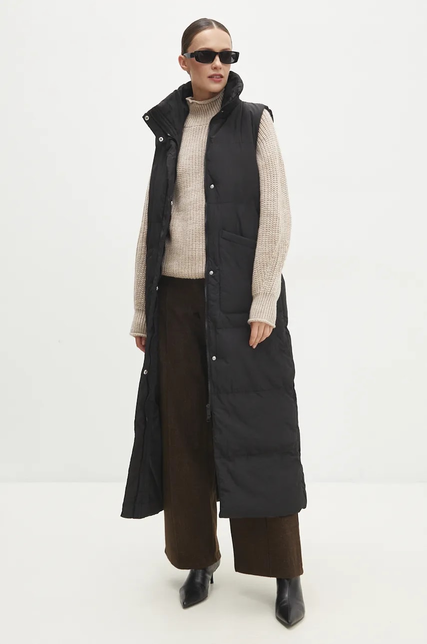 Answear Lab vesta femei, culoarea negru, de iarna Answear Lab vesta femei, culoarea negru, de iarna