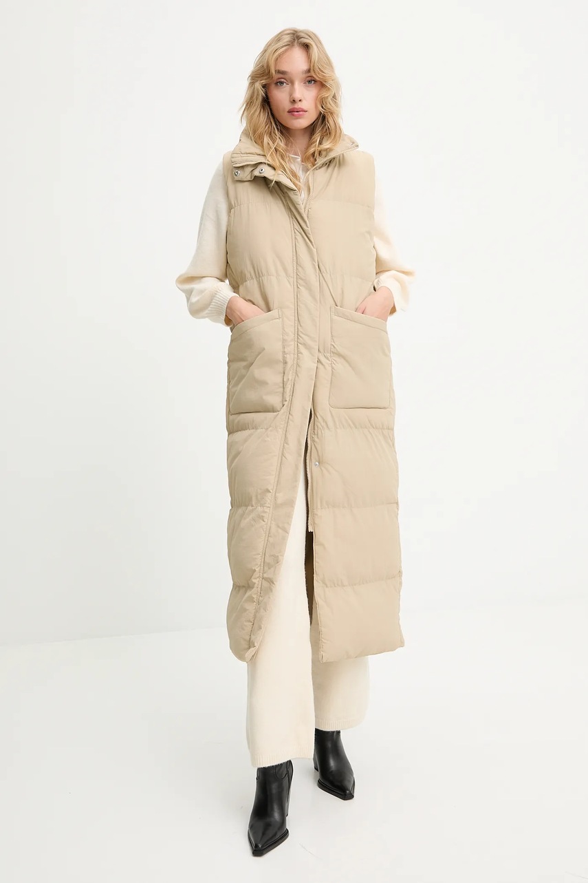 Αμάνικο μπουφάν Answear.LAB χρώμα: μπεζ φωτογραφία