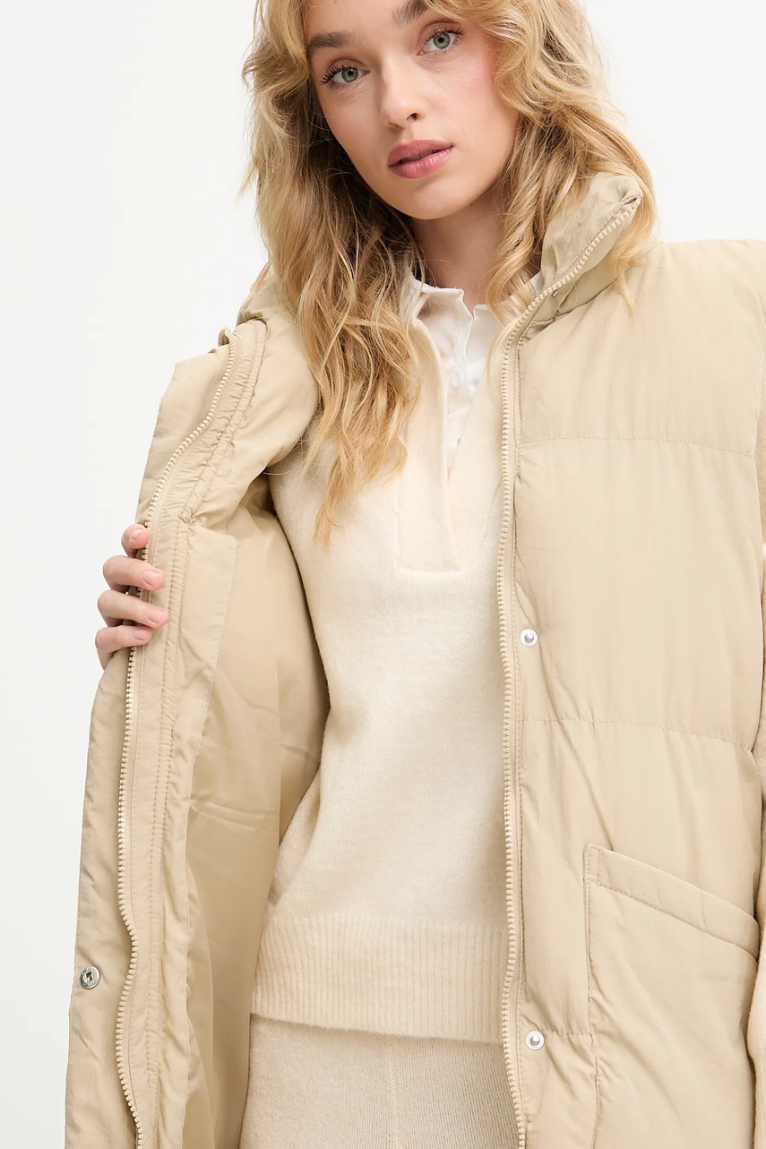 Αμάνικο μπουφάν Answear.LAB χρώμα: μπεζ φωτογραφία