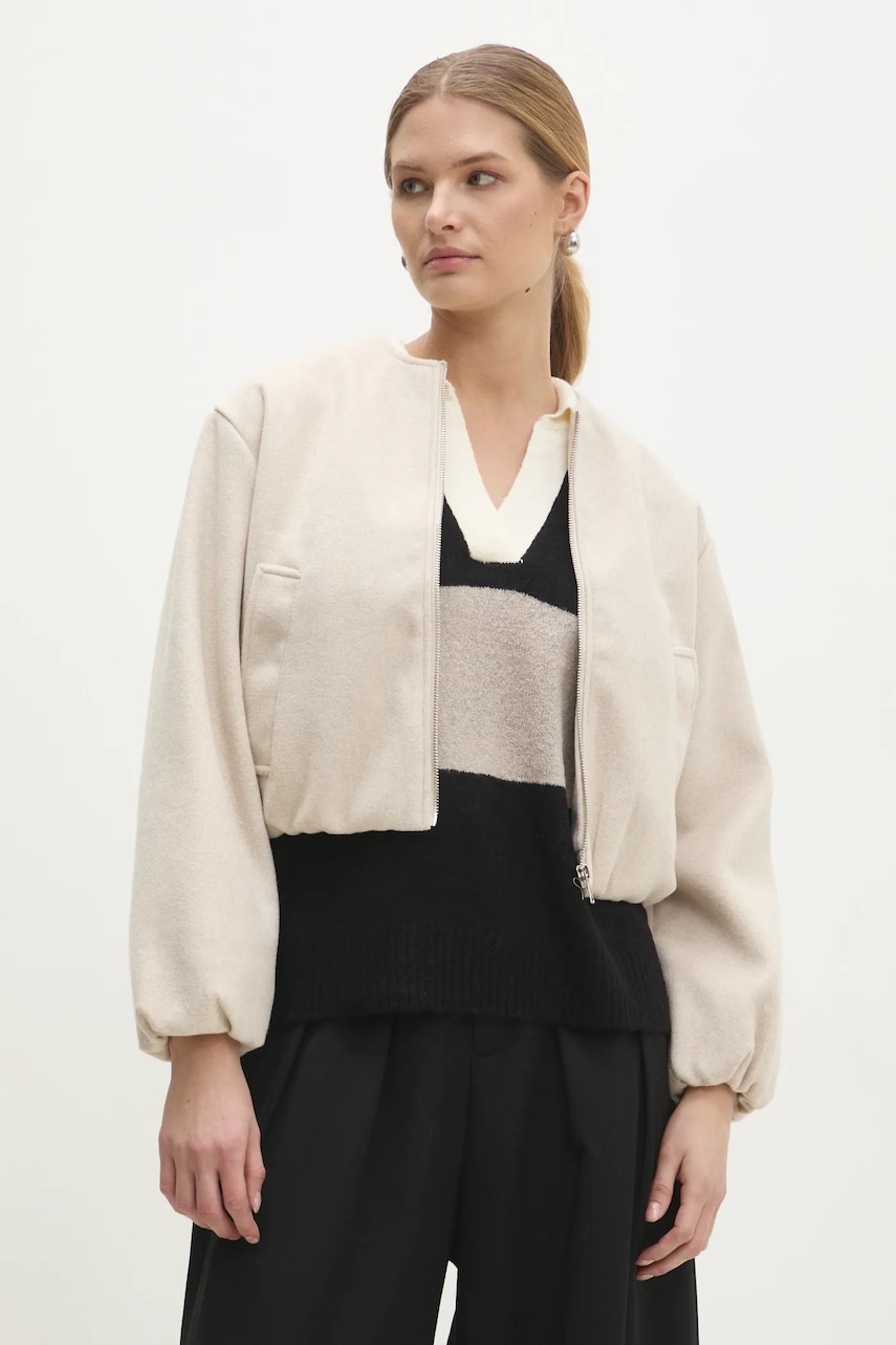Answear Lab geaca femei, culoarea bej, de tranzitie