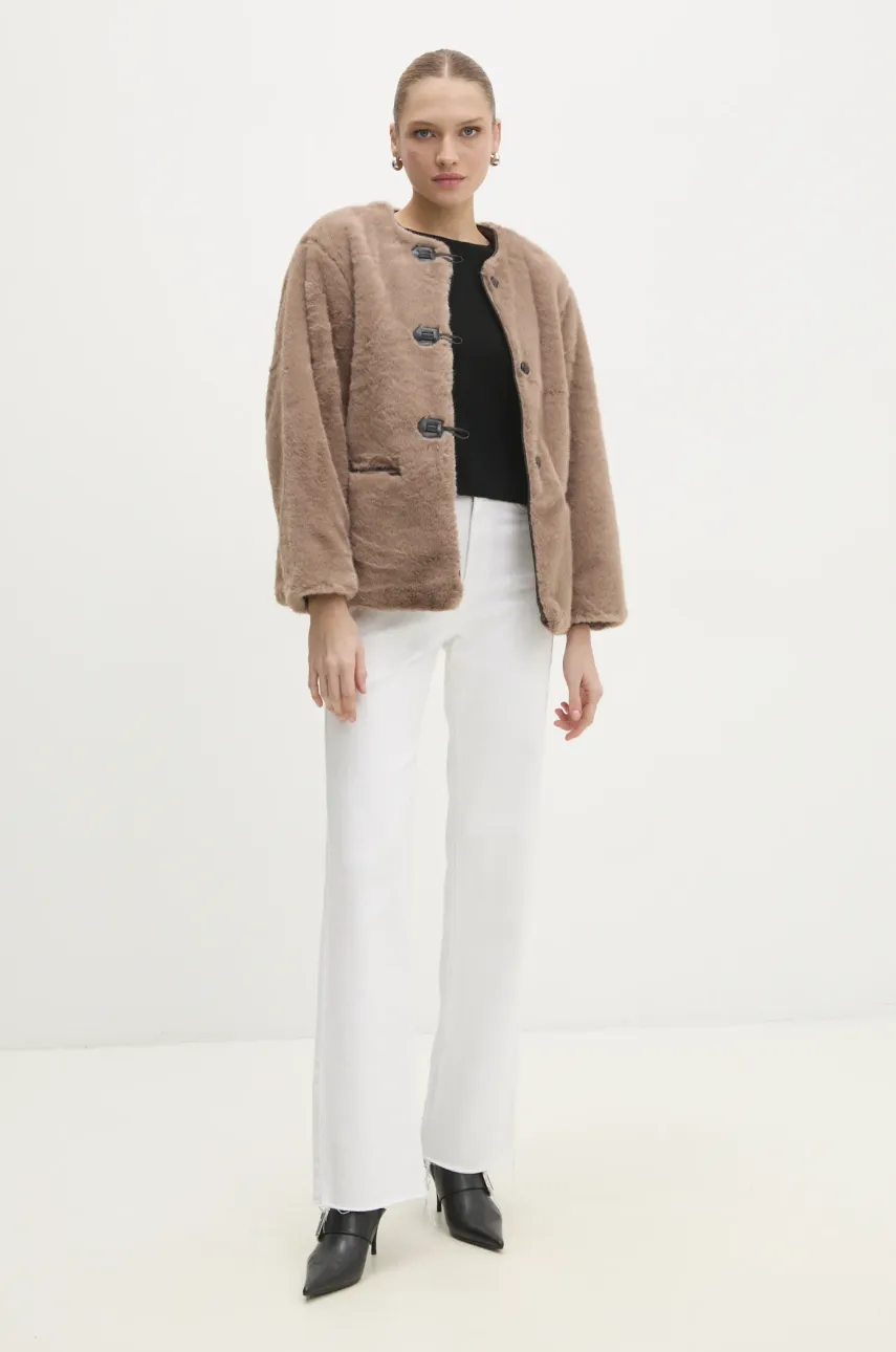 Куртка Answear.LAB женская цвет бежевый переходная oversize Куртка Answear.LAB женская цвет бежевый переходная oversize