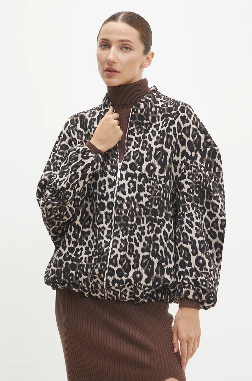 Answear Lab geaca femei, culoarea bej, de tranzitie, oversize