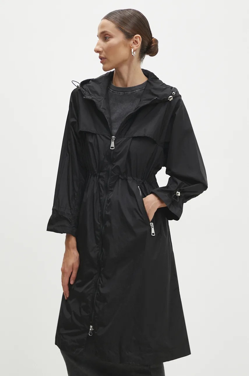 Answear Lab hanorac femei, culoarea negru, de tranzitie