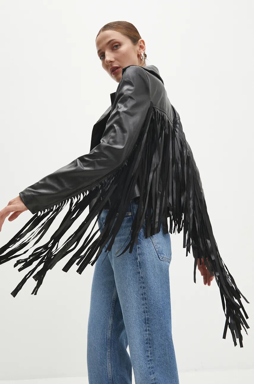 Answear Lab geaca femei, culoarea negru, de tranzitie