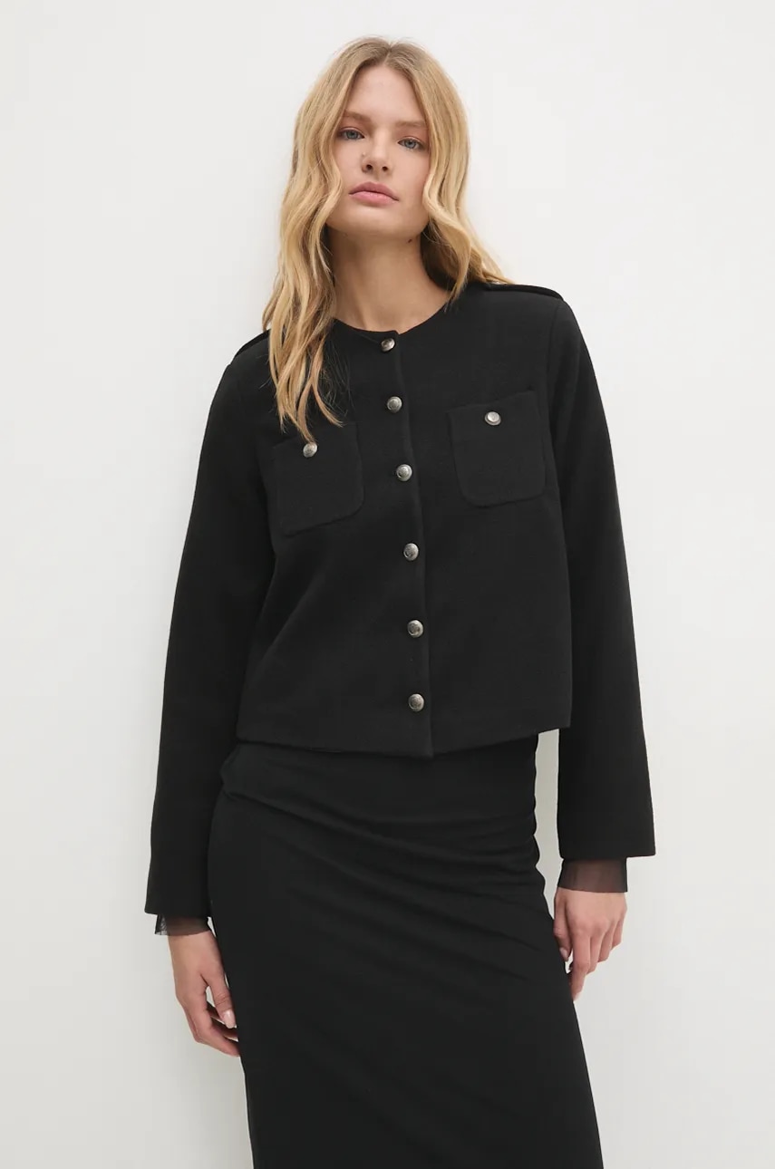 Answear Lab geaca femei, culoarea negru, de tranzitie Answear Lab geaca femei, culoarea negru, de tranzitie