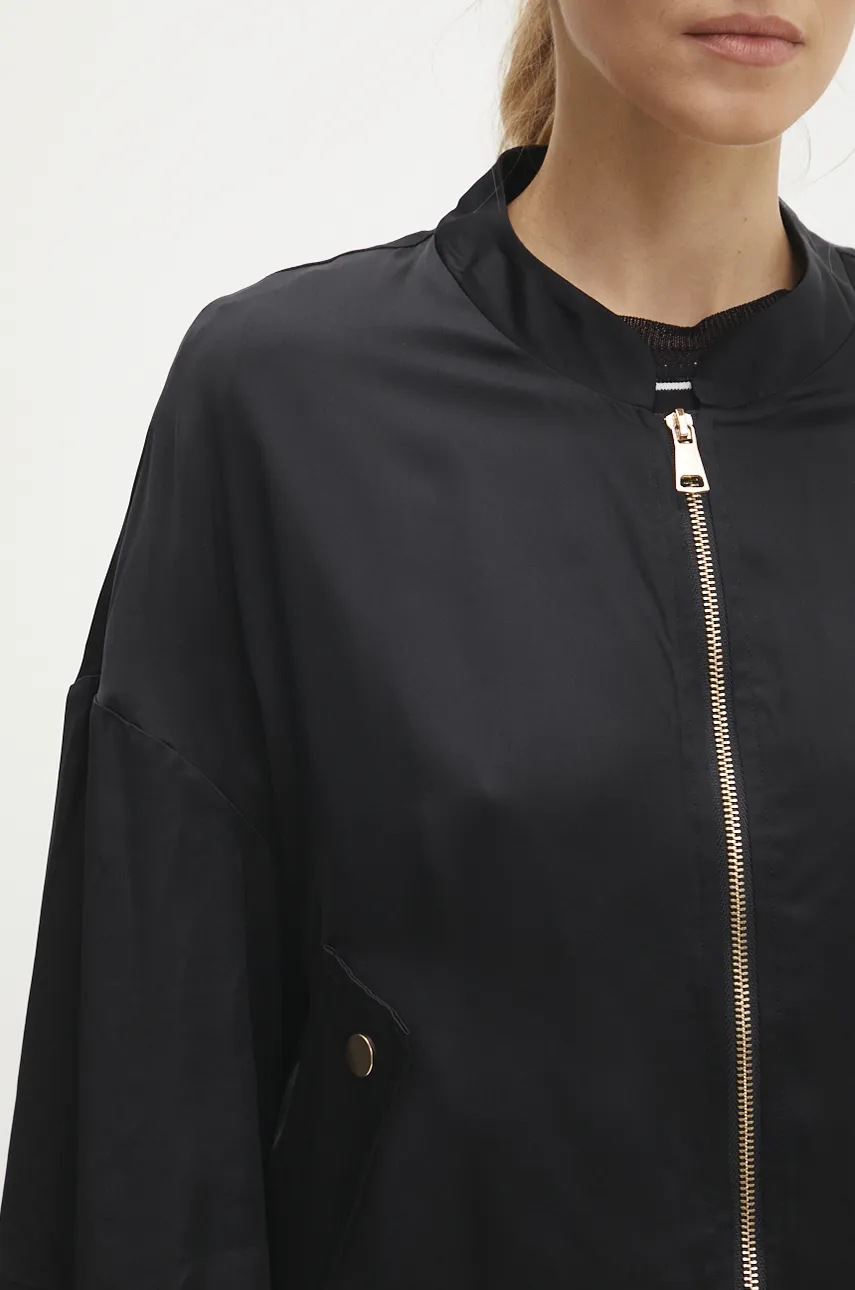 Μπουφάν bomber Answear.LAB γυναικεία, χρώμα: μαύρο φωτογραφία