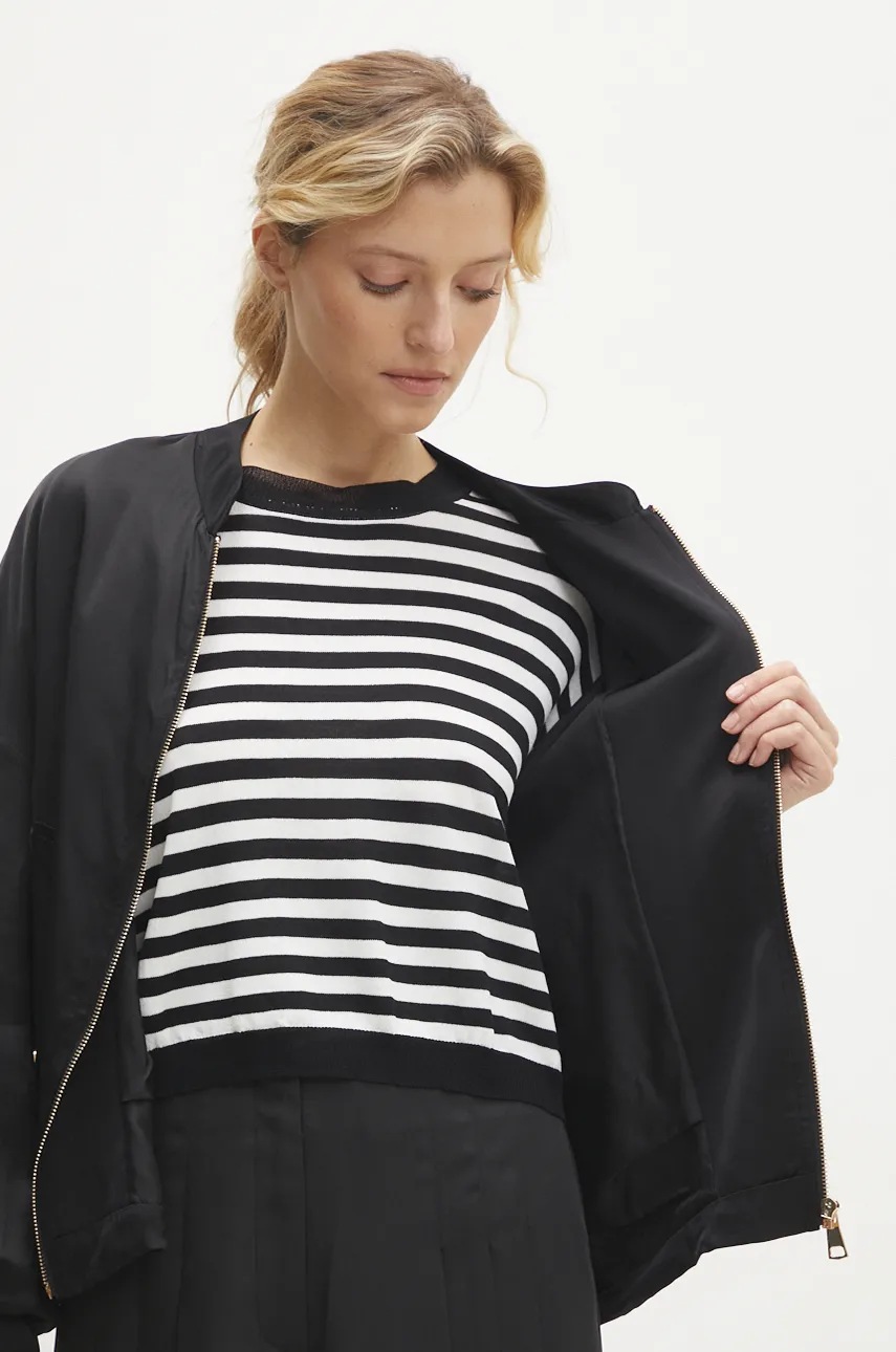 Μπουφάν bomber Answear.LAB γυναικεία, χρώμα: μαύρο φωτογραφία