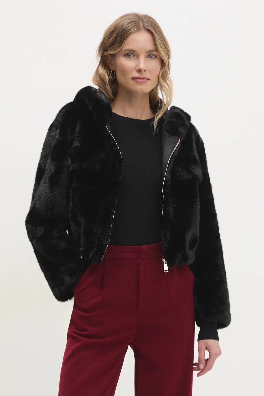 Answear Lab geaca femei, culoarea negru, de tranzitie, oversize