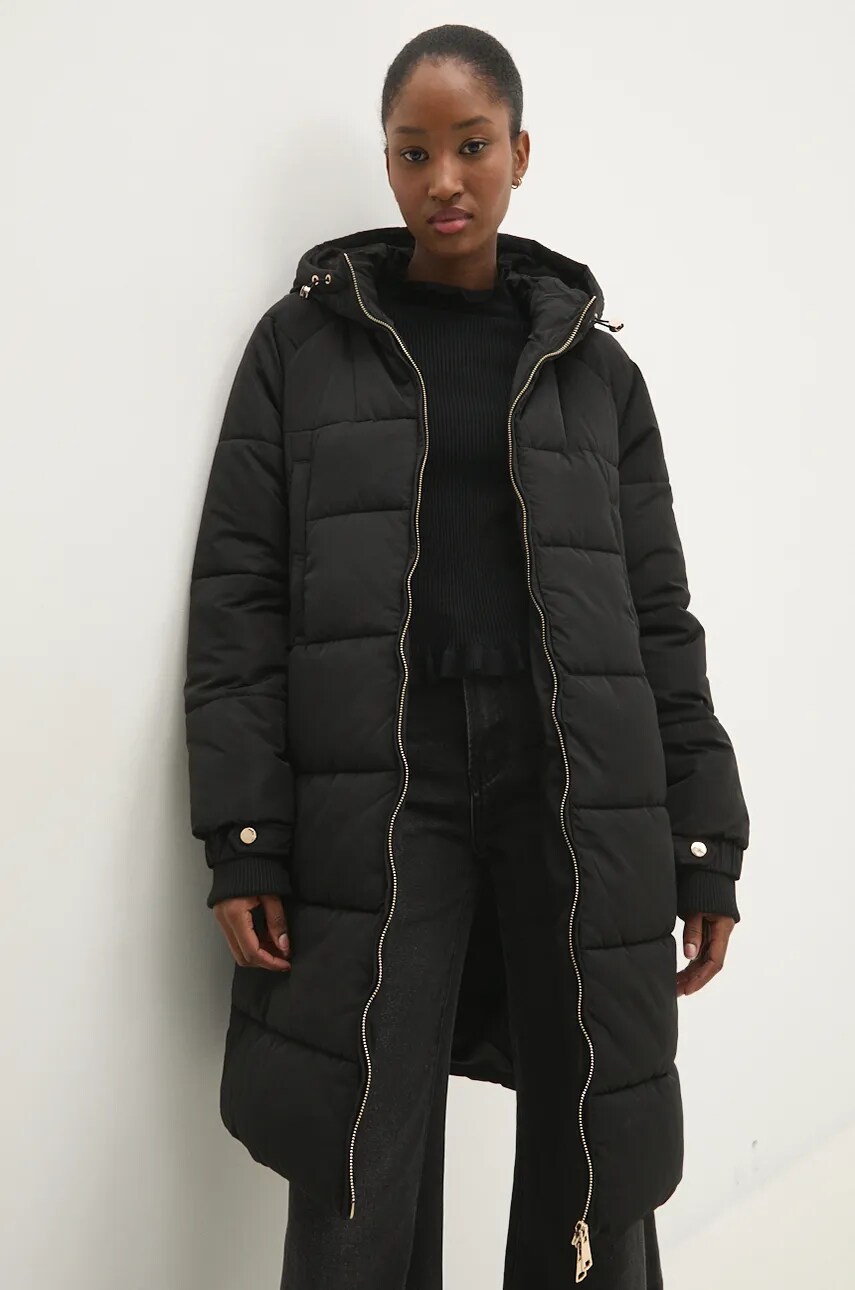 Answear Lab geaca femei, culoarea negru, de tranzitie, oversize