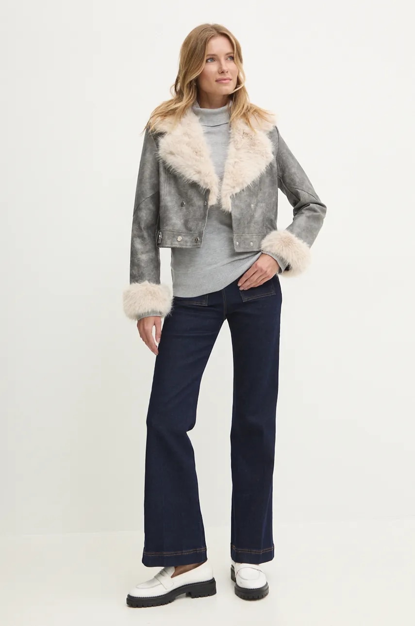 Куртка Answear.LAB женская цвет серый переходная Куртка Answear.LAB женская цвет серый переходная