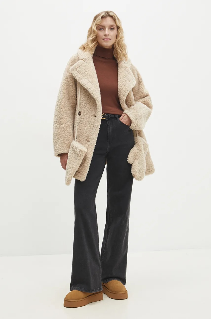 Куртка Answear.LAB женская цвет бежевый переходная oversize Куртка Answear.LAB женская цвет бежевый переходная oversize