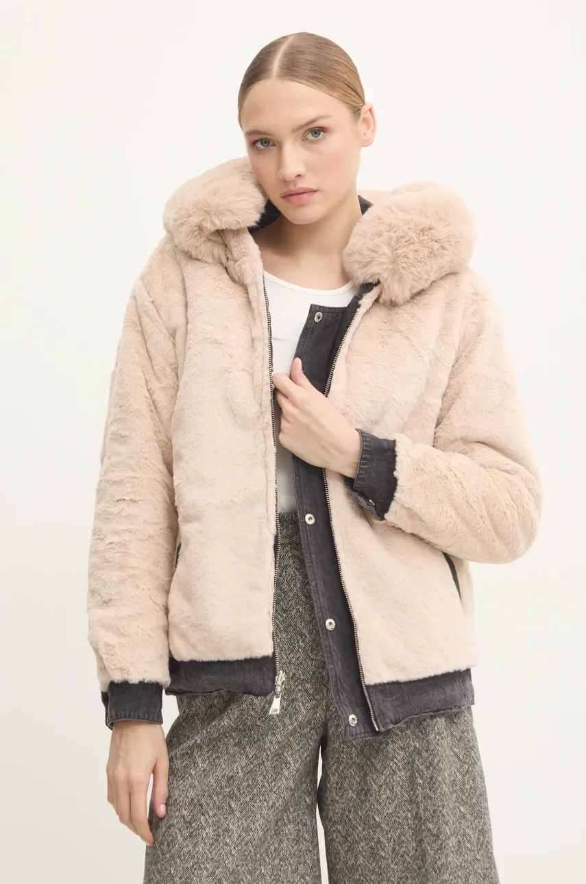 Двусторонняя куртка Answear.LAB женская цвет чёрный зимняя oversize Двусторонняя куртка Answear.LAB женская цвет чёрный зимняя oversize