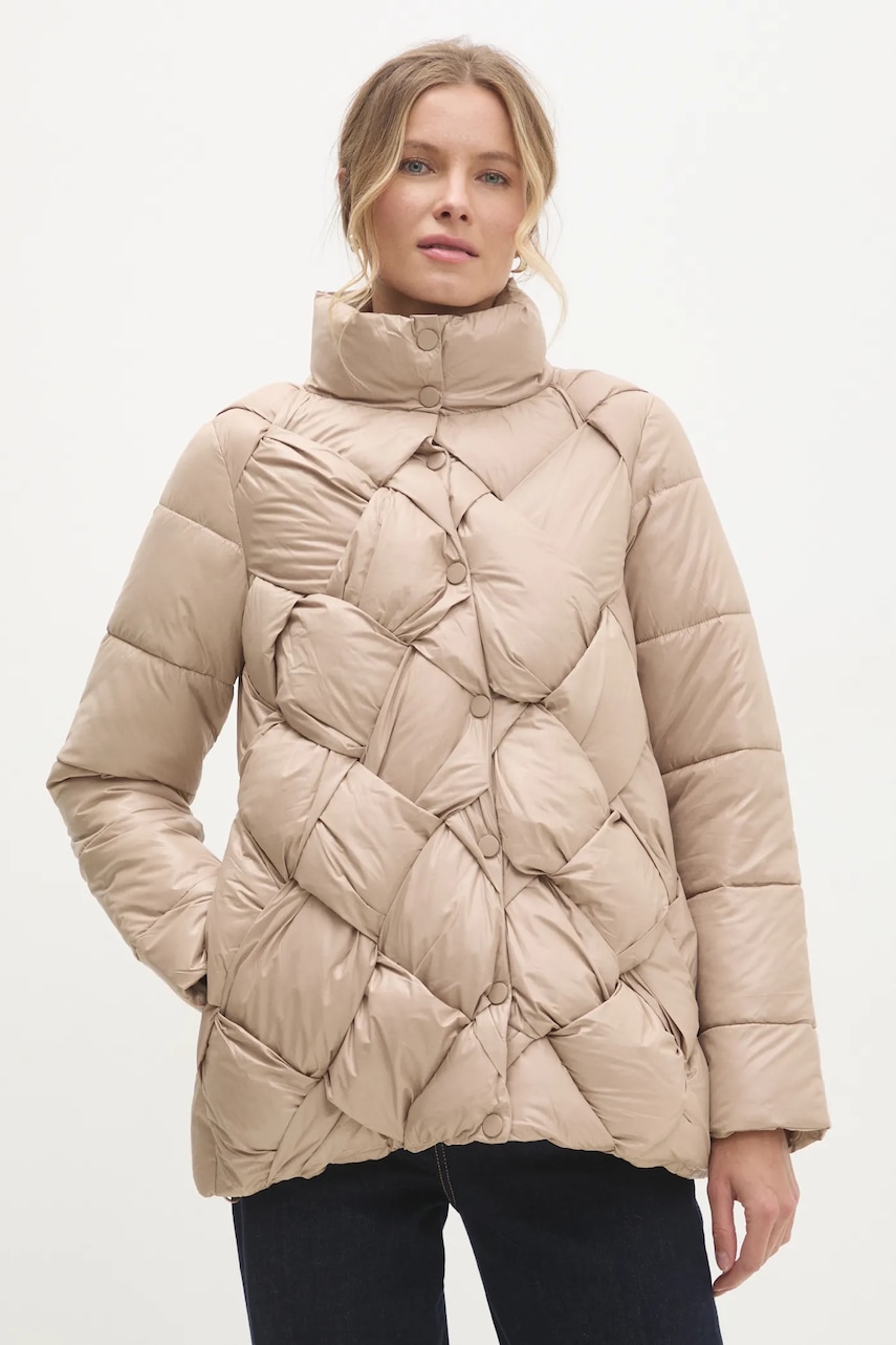 Answear Lab geaca femei, culoarea bej, de iarna