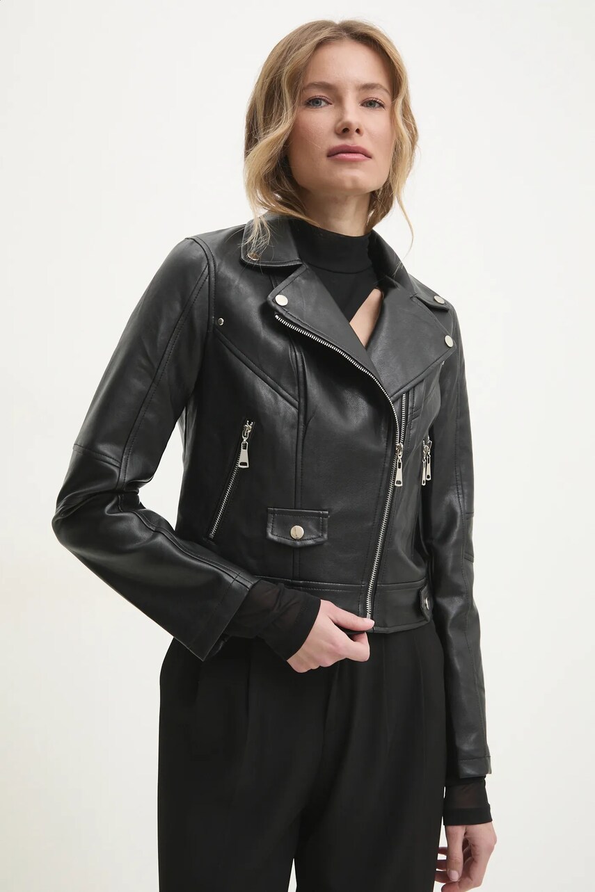 Answear Lab geaca ramones femei, culoarea negru, de tranzitie