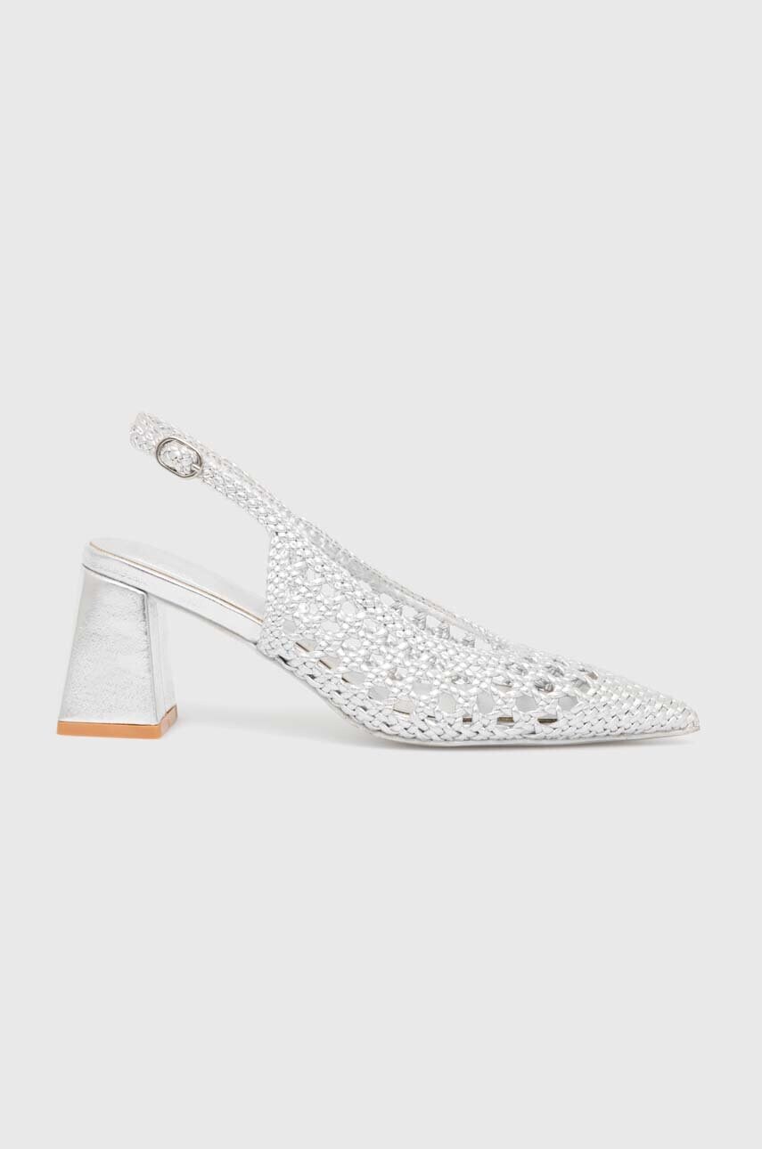Answear Lab pumps culoarea argintiu, cu toc drept, cu toc deschis