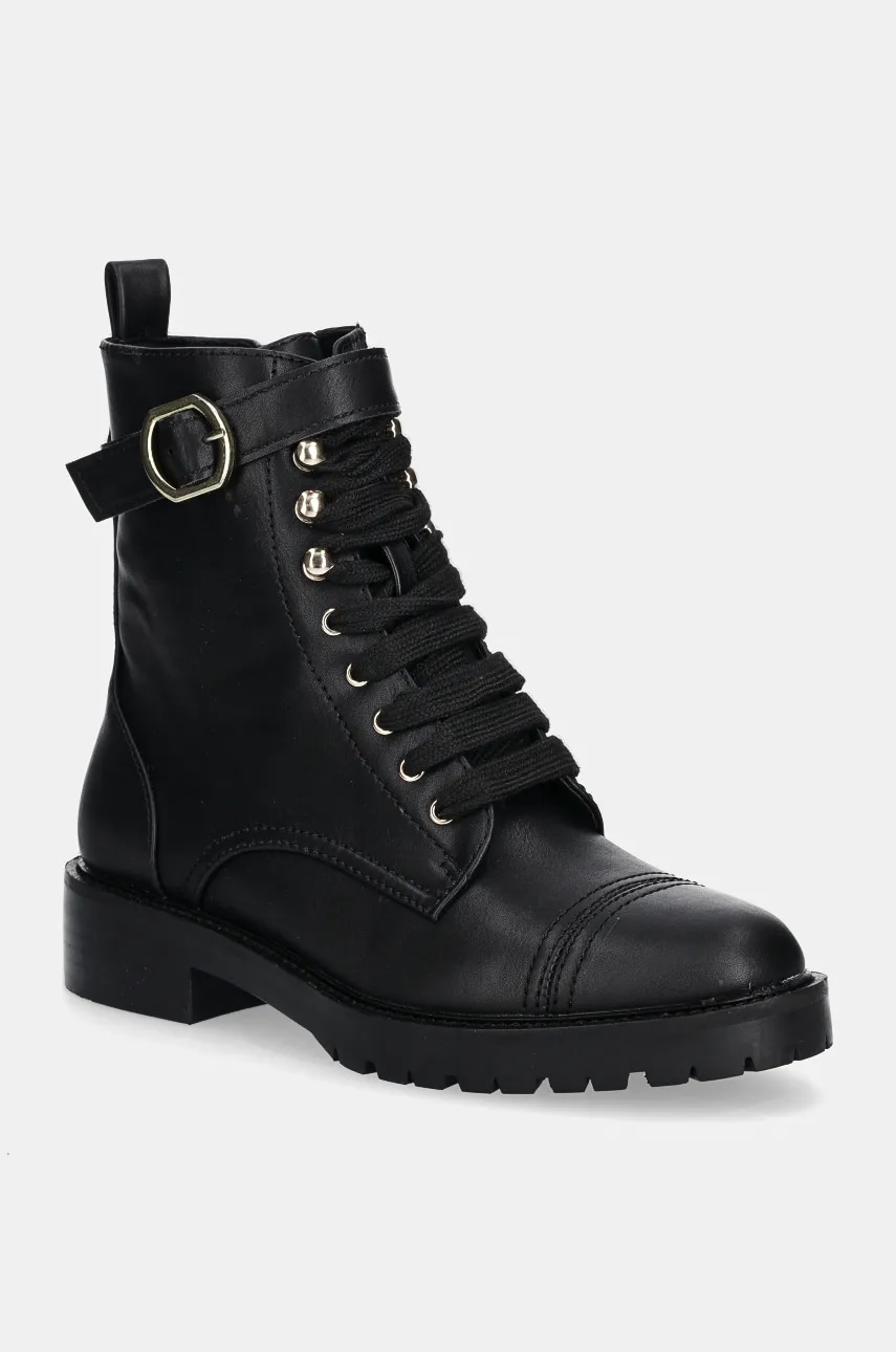 Answear Lab botine femei, culoarea negru, cu toc plat, izolare usoara Answear Lab botine femei, culoarea negru, cu toc plat, izolare usoara