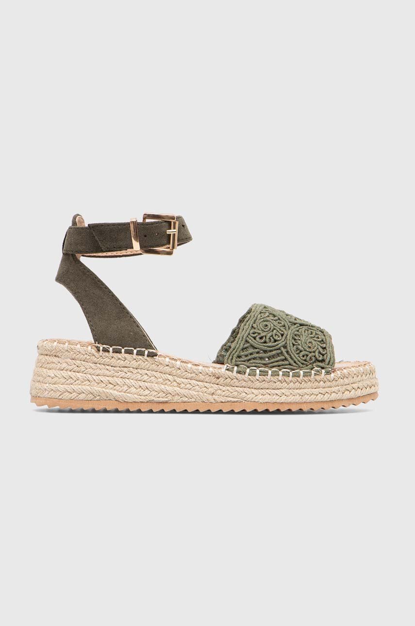 Answear Lab espadrile culoarea verde, cu platforma