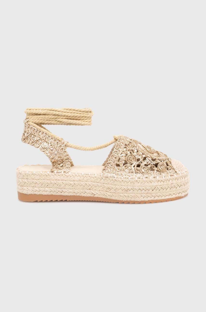 Answear Lab espadrile femei, culoarea auriu, cu platforma