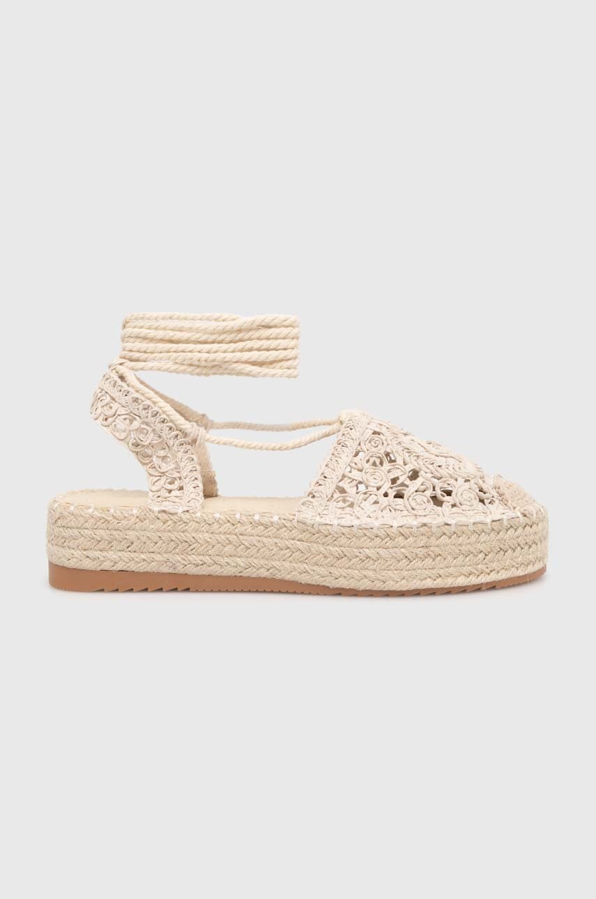 Answear Lab espadrile femei, culoarea bej, cu platforma